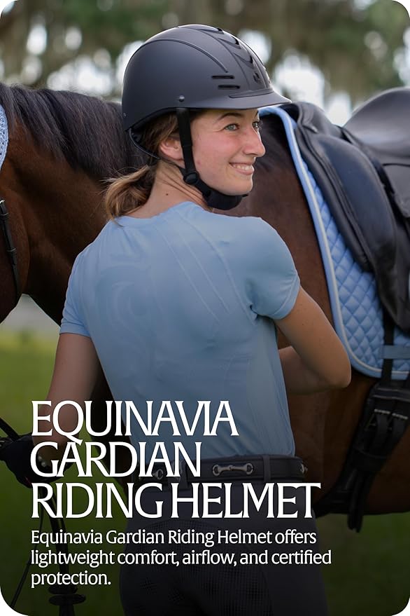 Equinavia Gardian Riding Helmet - Lightweight, Low-Profile Design with Airflow Vents, Easy-Adjust Dial, Removable Coolmax® Liner, ASTM F1163-23/SEI Certified-PawvioPets