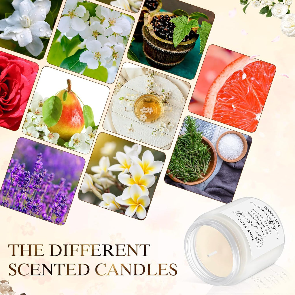 MTLEE 20 Pcs Thank You Gifts Candles 3.5 oz Employee Appreciation Inspirational Scented Soy Wax Candle Thank You Gift Christmas Gifts for Coworker Women Volunteer Teacher(Classic,White)