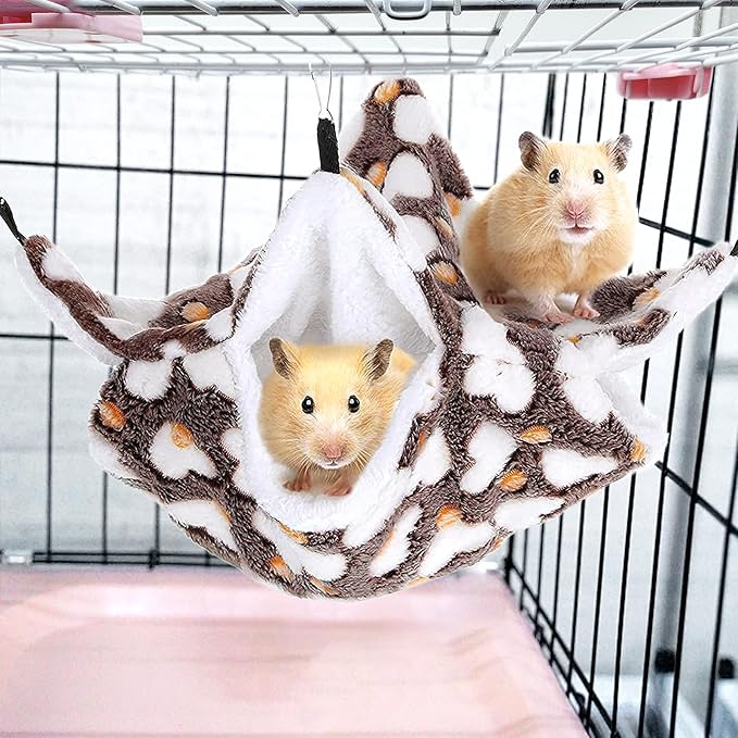 4Pcs Rat Guinea Pig Hanging Hammock Ferret Hanging Bed Pet Cage Hammock Accessories for Small Animals Chinchilla Parrot Sugar Glider Ferret-PawvioPets