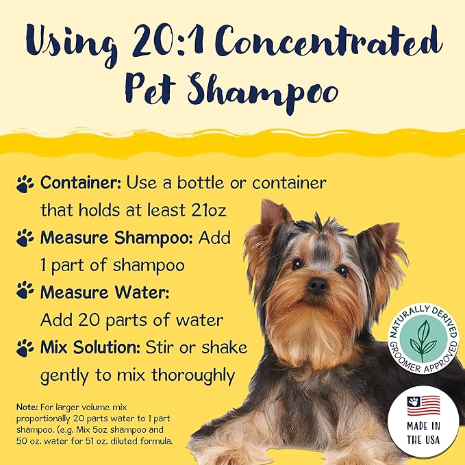 Bobbi Panter Dog Shampoo - Made in USA - All Natural Formula for Deep Nourishing and Cleasing - Concentrated 20:1 for Professional Groomers - Light Chamomile Scent, 13 Oz-PawvioPets