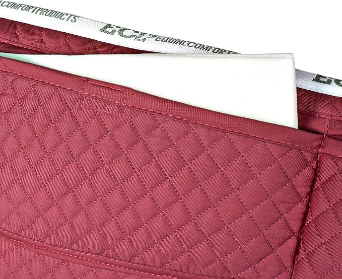 ECP Equine Comfort Products Thermoregulating Western Saddle Pad, Machine Washable Contoured Fit, Water Absorbing, Therapeutic, Shock Absorbing with Adjustable Memory Foam Shims-PawvioPets