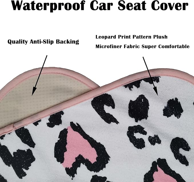 Car Seat Cover Protector Front Seats,for Gym Workout,Running,Swimming,Beach and Hiking,Waterproof Sweat Towel Bucket Seat Covers for Cars SUV Trucks (Leopard Print, 2Pcs)-PawvioPets