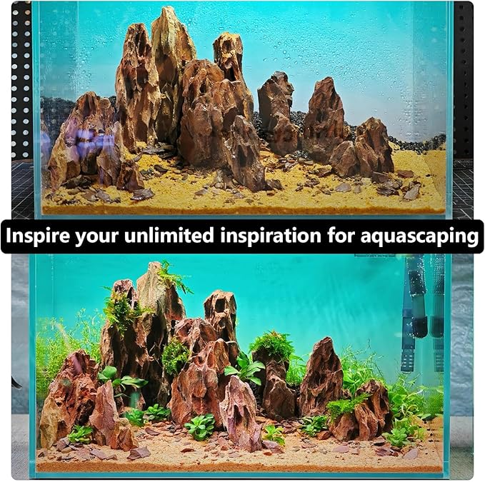 Dragon Stone Rock for Aquascaping,Aquarium Decor, Fish Tank Decorations,3-10 Inches Natural Ohko Stone for Fish Tank Landscaping (13.2 Pounds)-PawvioPets