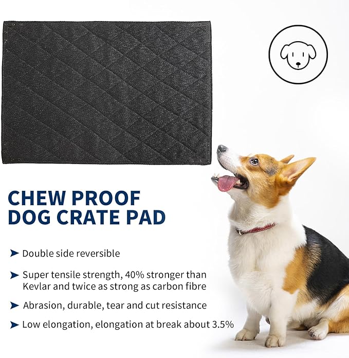 BALAPET Durable Chew Proof Dog Bed with Metal Rivet Corner for Large Dogs, Stable Kennel Pad Mat for Teething Puppy, Durable Indoor Outdoor Crate Pad for Medium Dog Crates, 41"x28"-PawvioPets