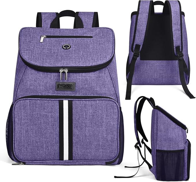 BAGLHER丨Dog Travel Bag, Airline Approved Pet Supplies Backpack, Dog Travel Backpack Accessories Set with 2 Silicone Collapsible Bowls and 2 Food Baskets. Purple-PawvioPets