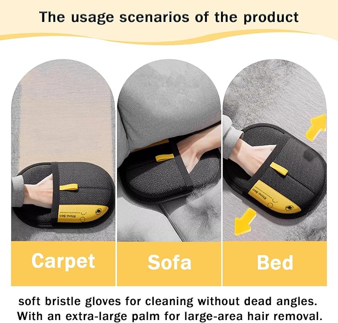 3 Pcs Pet Hair Removal Glove for Cats,Newly Upgraded Reusable Electrostatic Pet Hair Gloves, magic brush pet hair remover Tool for Clothing, Couch, Carpet, Car Seat-PawvioPets