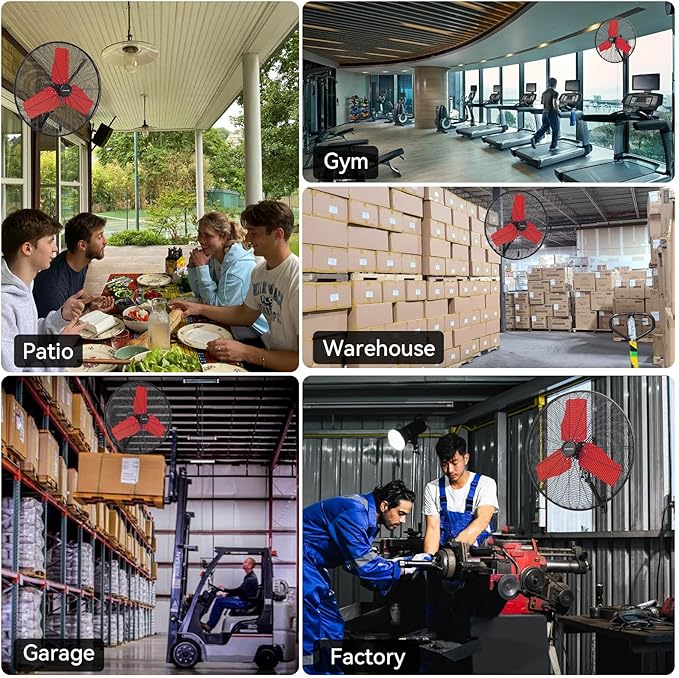 24 Inch 9500 CFM Waterproof Wall Fan Pro Series - Outdoor High Velocity Wall Mount Fan with Enclosed Motor for Residential, Warehouse, Patio, Shop, Garage, Barn UL Safety Listed-PawvioPets