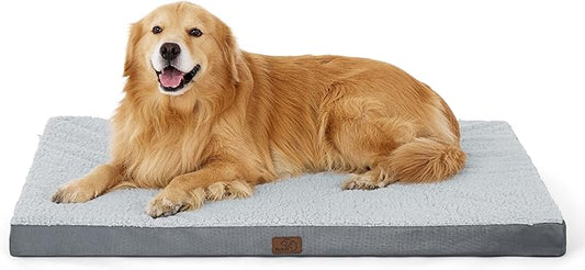 Bedsure XL Dog Beds Large Sized Dog -Orthopedic Flat Extra Large Pet Beds with Removable Washable Cover, Egg Crate Foam Mat, Suitable for Pet Up to 100 lbs-PawvioPets
