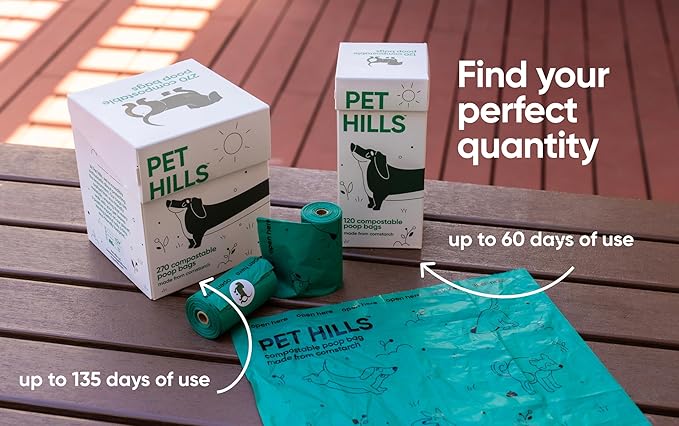 Compostable Dog Poop Bags – 270 Count Refill Rolls, TÜV OK Compost HOME Certified, Plant-Based Materials, Leakproof, Unscented, Extra Thick, Fits All Dispensers-PawvioPets