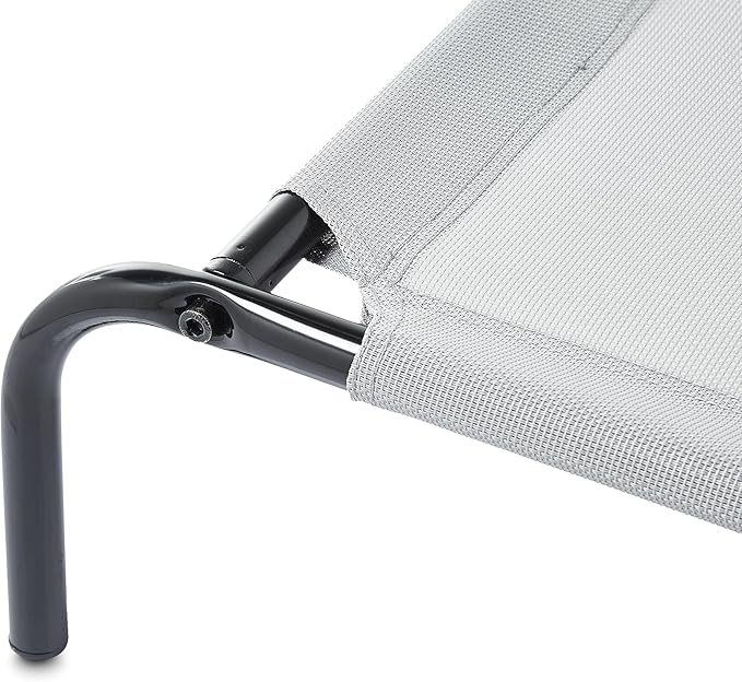 Amazon Basics Cooling Breathable Elevated Dog Bed with Metal Frame for Large Dogs, 51 x 31 x 8 Inch, Grey-PawvioPets