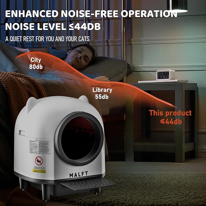 Automatic Cat Litter Box 90L –Self-Cleaning Cat Litter Box, Smart APP Monitoring, Safety Sensors, Low-Noise Cleaning, Large Capacity for Multiple Cats (Includes Mat & Waste Bags)-PawvioPets