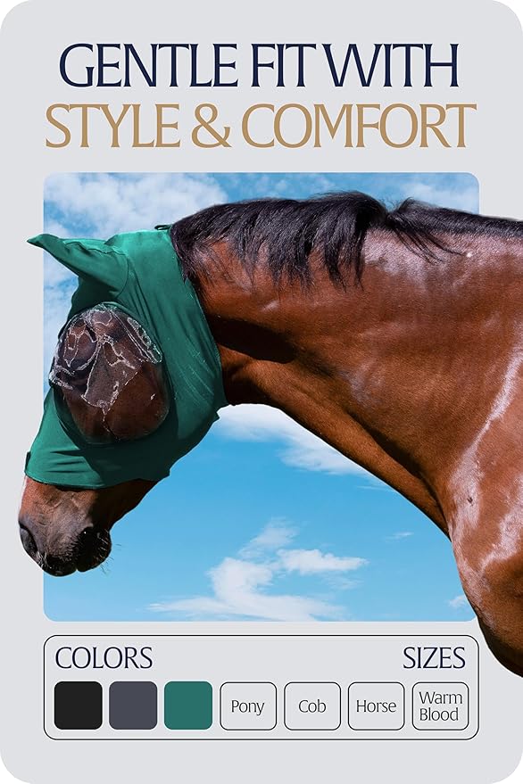 Equinavia Bug Out Fly Mask | Against Flies, Insects, UV Rays - Turquoise - Horse-PawvioPets