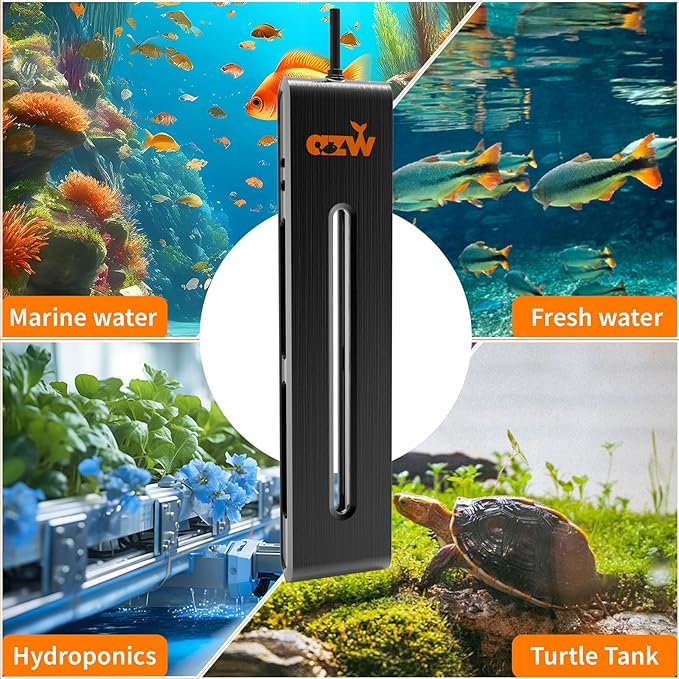 azw Aquarium Heater, 100W Fish Tank Heater for 25-45 Gallon with Digital LED Controller, Frequency Conversion Energy Saving, IPS Anti-Boiling Fish, 7 Intelligent Protections for Freshwater/Saltwater-PawvioPets