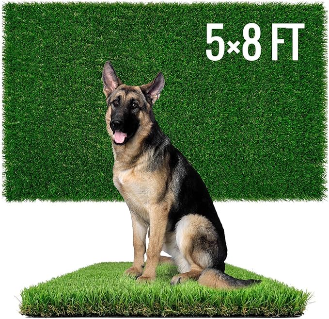 Dog Pee Grass, Artificial Grass for Dogs, Fake Grass for Dogs Potty Training, Extra Large Dog Pads 5x8ft , Housebreaking Supplies, Indoor Outdoor Turf Grass, Washable Reusable-PawvioPets