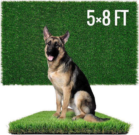 Dog Pee Grass, Artificial Grass for Dogs, Fake Grass for Dogs Potty Training, Extra Large Dog Pads 5x8ft , Housebreaking Supplies, Indoor Outdoor Turf Grass, Washable Reusable-PawvioPets