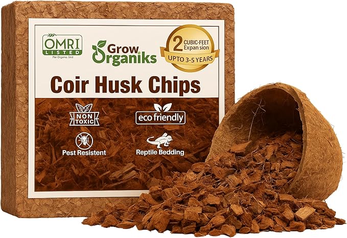 72 Quart Reptile Substrate Coconut Chip Bedding Compressed Organic Coco Husk Block for Snake Habitat, Ball Python Terrarium, Turtle Tanks, Tortoise Enclosure, Potting Soil Mix for Greenhouse-PawvioPets