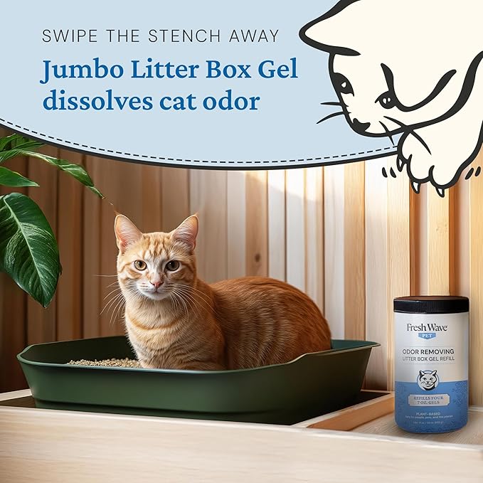 Fresh Wave Odor Removing Litter Box Jumbo Gel, 30 oz. | Safer Pet Odor Eliminator for Home and Litter Box Area-PawvioPets