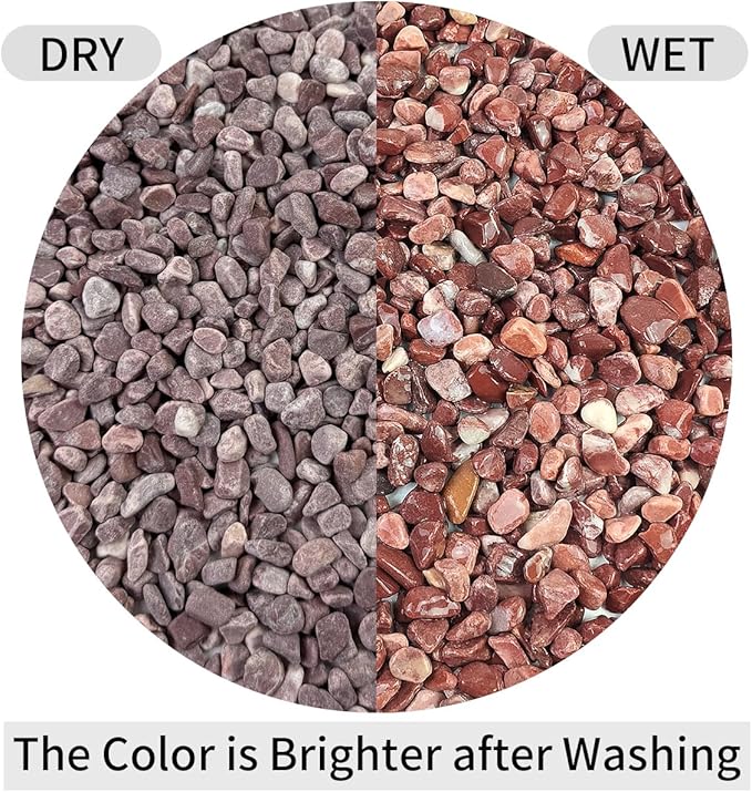 5 lbs Succulent and Cactus Pebbles for Indoor Plants, 3/8 Inch Pea Gravel Decorative Red River Rocks for Plants, Vases, Terrarium, Aquarium, Potted Top Dressing and Outdoor Landscaping Stones-PawvioPets