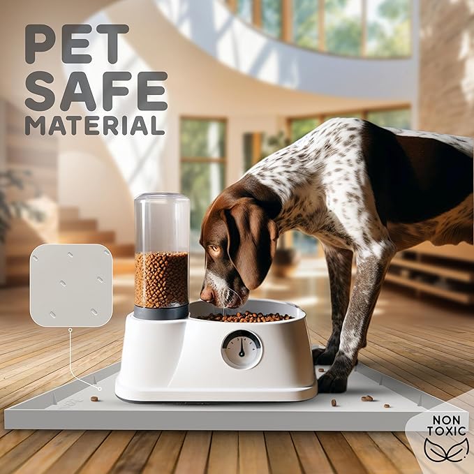 32x24x1” XL Dog Food Mat - All Purpose Under Sink Liner, Washer and Dryer Covers for The Top, Silicone Griddle Mat for Blackstone - Raised Edges Dog Mat for Food and Water Prevent Spill, Waterproof-PawvioPets