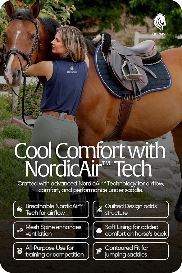 Equinavia Svalbard NordicAir™ Tech All Purpose Saddle Pad | Breathable Micromesh | Contoured Shape-PawvioPets