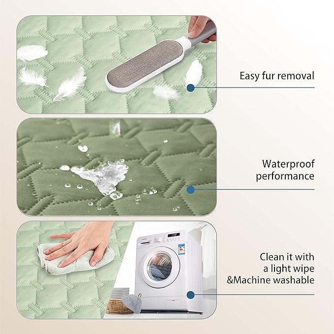 gogobunny 100% Double Sided Waterproof Dog Blanket Soft Pet Bed Cover Reversible Protect Furniture Couch Sofa Car for Puppy Cat Kids (Dark Green/Light Green, 30x80 Inch (Pack of 1))-PawvioPets