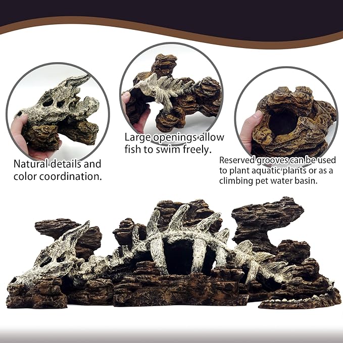 Fish Tank Decor Rocks.Aquarium Decoration Model.Easy Superior Aquascape (Wilderness Keel)-PawvioPets