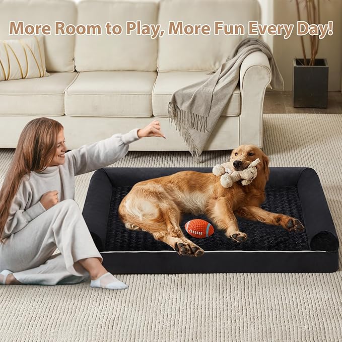 BFPETHOME Dog Beds for Large Dogs, Orthopedic Dog Bed for Medium Large Dogs,Big Waterproof Couch Pet Bed with Removable Washable Cover-PawvioPets