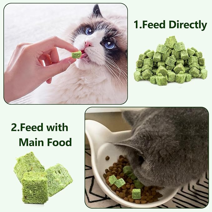 50g Cat Grass Teething Treat, Delicious Cat Grass Teething Snack Edible Cats Chew Toy for Teeth Cleaning and Hairball Removal-PawvioPets