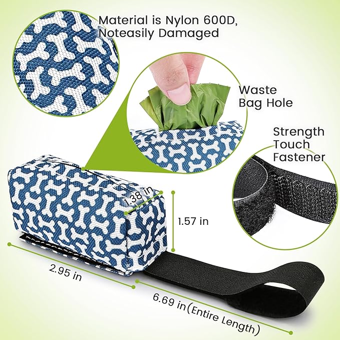 Dog Poop Bag Holder for Leash, 2 Pack Dog Poop Bag Dispenser, Sturdy and Guaranteed Leakproof Poop Bag Holders for Leashes, Dog Waste Bag Holder, Unscented, 2 Dispenser and 30 Bags By PobbY-PawvioPets