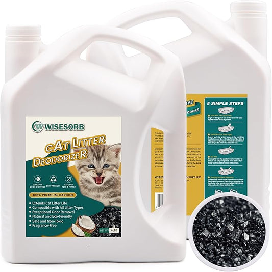 Cat Litter Deodorizer - 4Lb Activated Carbon Litter Box Odor Eliminator Absorber Unscented, Cat Litter Odor Control Room Deodorizer Solution for Homes with Pets-PawvioPets