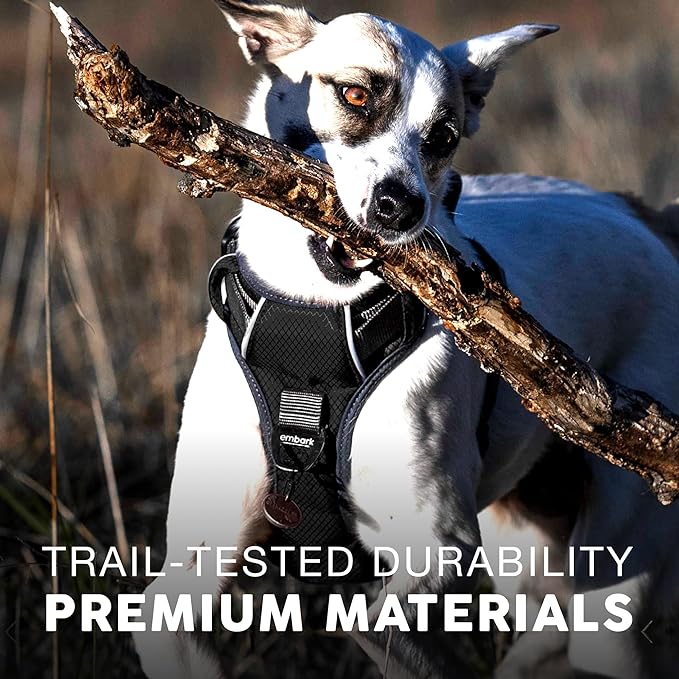 Embark Adventure Dog Harness, Reflective Trim No Pull Dog Harness for Large Dogs - Military Grade Nylon, Front Clip with Gel Lined Handle. Soft & Padded Puppy for Any Breed-PawvioPets