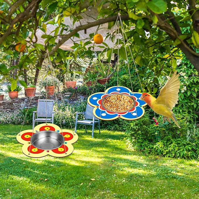 Fennoral 4 Pack Bird Feeder Kits for Kids Make Your Own Bird Feeders Wooden Art and Craft for Girls Boys Ornaments DIY to Paint Craft for Spring Garden Outdoor Decoration Summer Activities Project-PawvioPets