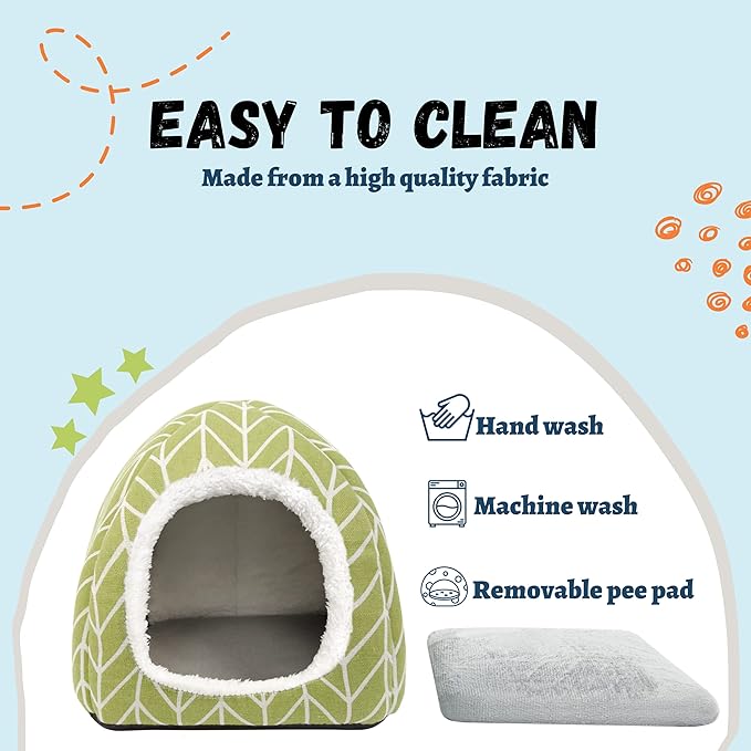 2 Pack Guinea Pig Hideout Bed Rabbit House Cave Accessories Cozy Hide-Out for Bunny Hedgehog Ferret Chinchilla&Other Small Animals-PawvioPets