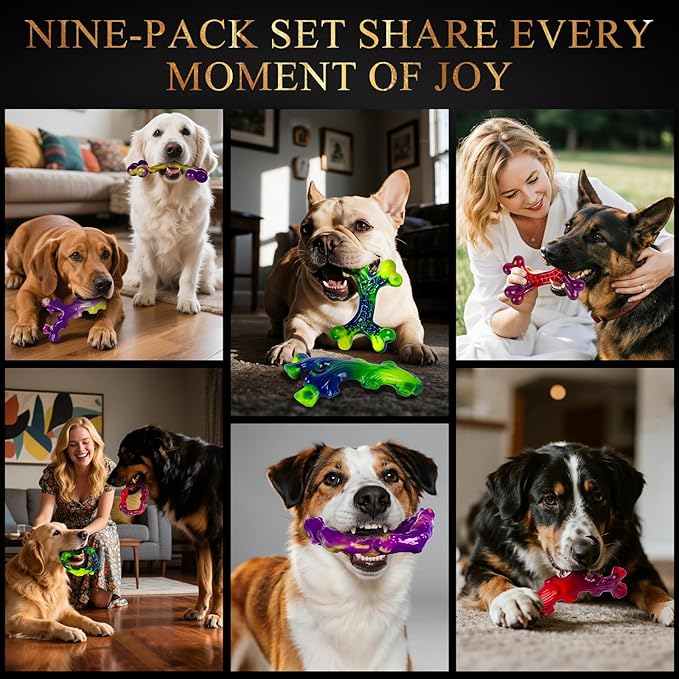 9-Pack Indestructible Dog Toys for Aggressive Chewers, Durable Chew Toys for Large Dogs, Dog Toy for Aggressive Chewer Large Breed, A Super Set for Happiness for All Dogs-PawvioPets