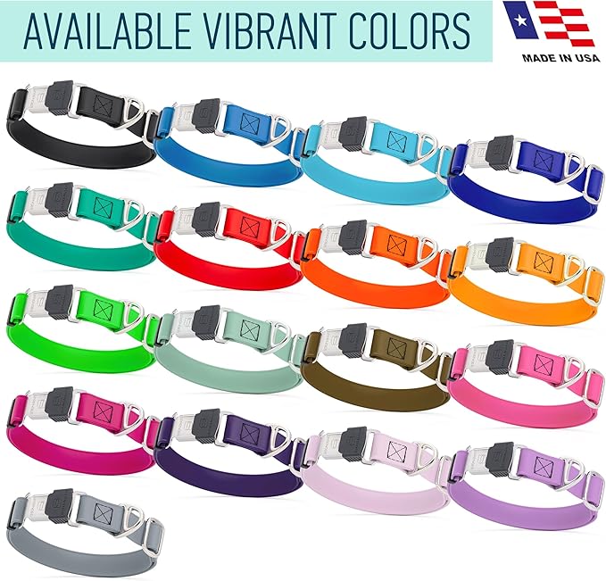 Dogline Biothane Waterproof Dog Collar with Herm Sprenger Stainless Steel Quick Release Buckle – Heavy Duty Tactical Durable Collar for Dogs – Comfortable and Safe Pet Collar, W 3/4" L 12-19", Magenta-PawvioPets