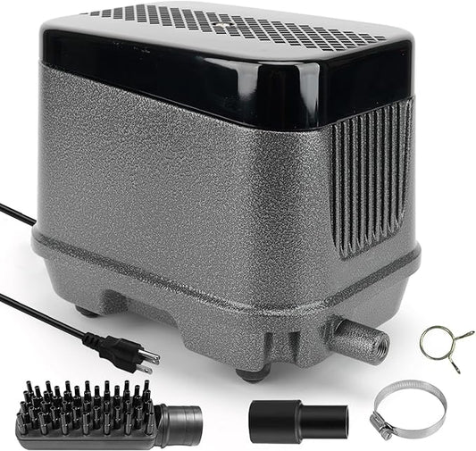 AquaMiracle Linear Air Pump ZP-40/ZP-60/ZP-100/ZP-200 for Pond Aeration, 635/950/1600/4000GPH Septic Air Pump Pond Aerators for Outdoor Ponds, Waste Treatment, Aquarium, Fish Farm, Seafood Restaurant-PawvioPets