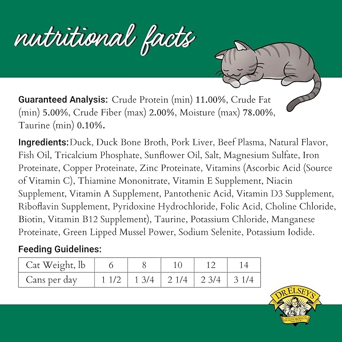 Dr. Elsey's cleanprotein Duck Recipe Wet Cat Food Case of 24, 2.75 oz Canned Food-PawvioPets