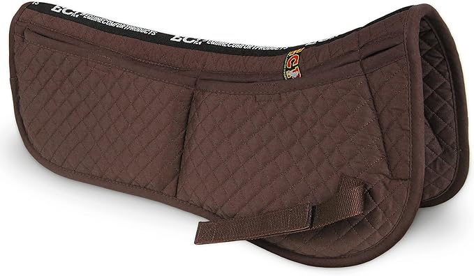 ECP Equine Comfort Products Adjustable Shock Absorbing Memory Foam Half Saddle Pad, Injury Prevention & Pressure Relief, Customizable Fit, Breathable for All Riding Styles-PawvioPets