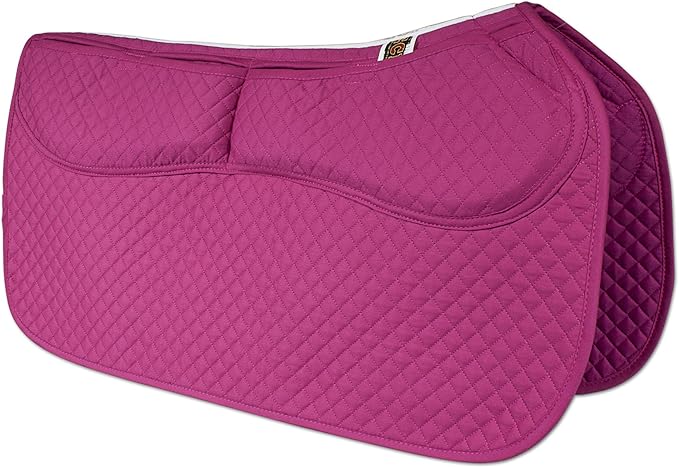 ECP Equine Comfort Products Thermoregulating Western Saddle Pad, Machine Washable Contoured Fit, Water Absorbing, Therapeutic, Shock Absorbing with Adjustable Memory Foam Shims-PawvioPets