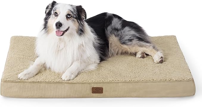 Bedsure XL Dog Bed for Crate - Large Orthopedic Flat Pet Beds with Removable Washable Cover, Egg Crate Foam Crate Mat, Suitable for Pet Up to 90 lbs-PawvioPets