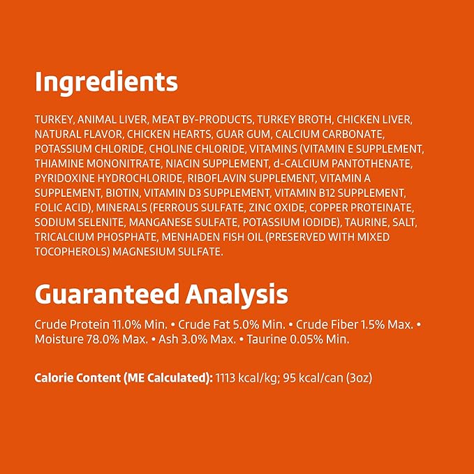 Amazon Brand - Wonder Bound Canned Wet Cat Food (Turkey & Giblet Dinner Paté), No Artificial Flavors, Adult Recipe, 3 Ounce (Pack of 24)-PawvioPets
