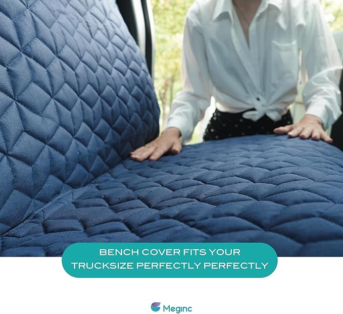 Dog Car Seat Covers for Back Seat, Heavy Duty Pet Bench Seat Covers for Trucks Waterproof Protector Back Seat Nonslip Dogs Car Seat Covers for Crew Cab/Ford F-Series/Ram 1500/Sierra/Silverado-PawvioPets