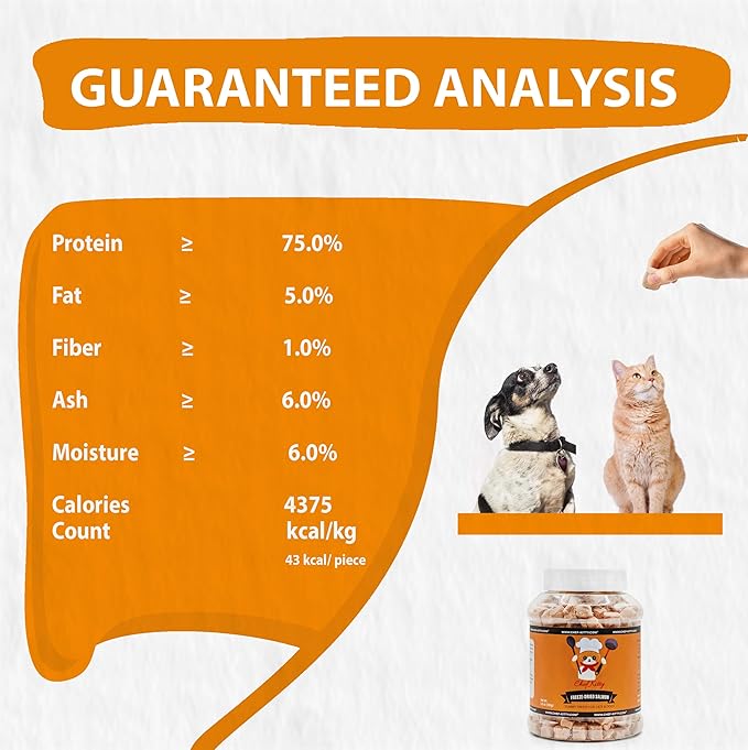 Freeze-Dried Salmon Treats for Cats & Dogs – 100% Wild Caught, Single Ingredient, High-Protein, Healthy Snack – No Additives or Preservatives – 1.4oz - Inspected & Tested in USA-PawvioPets