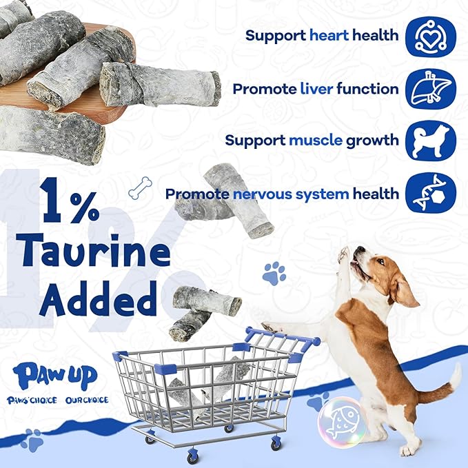 Cod Skin Dog Treats - Natural Fish Roll Snacks w/Taurine, Single Ingredient Chews, Rich in Omega 3, 16.2 oz-PawvioPets