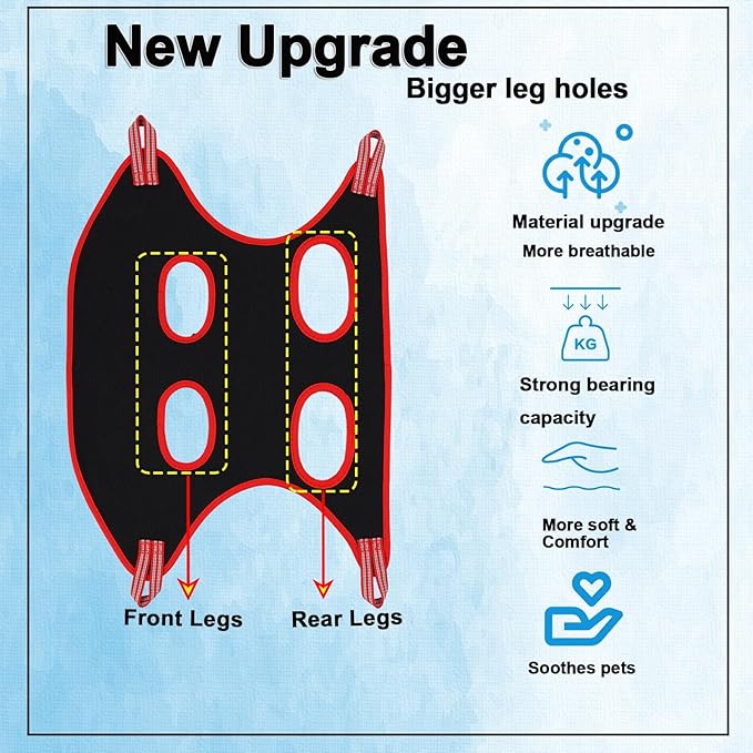 Dog Grooming Hammock Harness,Breathable Pet Cat Hammock Restraint Bag,Dog Grooming Sling Helper for Trimming Nail and Ear/Eye Care(S Size,8.5")-PawvioPets