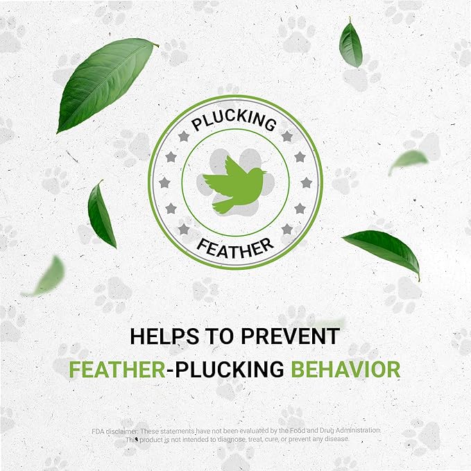 Birds Feathers | Natural Herbal Dietary Pet Supplement for Birds | Support Healthy Feathers | Alcohol-Free Extract, Dandelion Root, Calendula, Alfalfa, Peppermint, Fennel 2 oz-PawvioPets