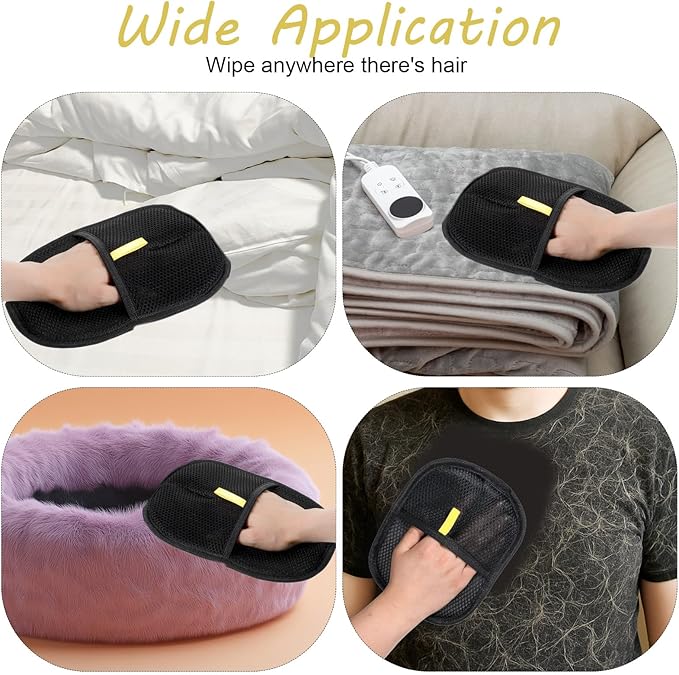 2Pcs Pet Hair Removal Gloves, Reusable Pet Cat Dog Hair Removal Grooming Gloves, Electrostatic Cat Grooming Glovee for Hairs Removals, for Couch, Furniture, Carpet, Car Seat-PawvioPets