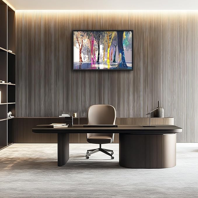 Framed Large Trees Wall Art for Living Room, Oversized Abstract Forest Wall Decor Colorful Nature Canvas Painting Modern Artwork Home Decoration for Living Room Bedroom Dining Room Office 36"x24"-PawvioPets