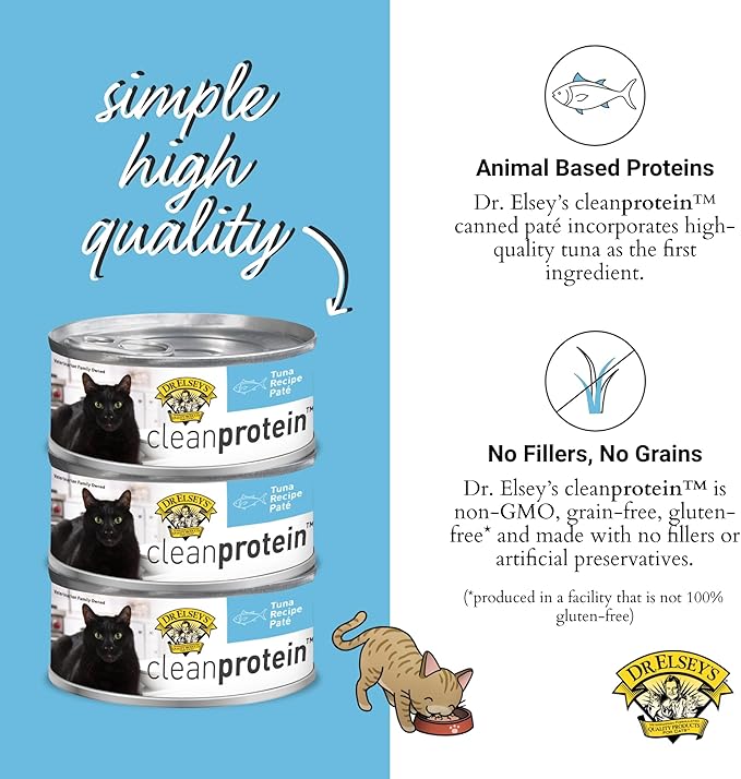 Dr. Elsey's cleanprotein Tuna Recipe Wet Cat Food (Case of 24), 2.75 oz Canned Food-PawvioPets