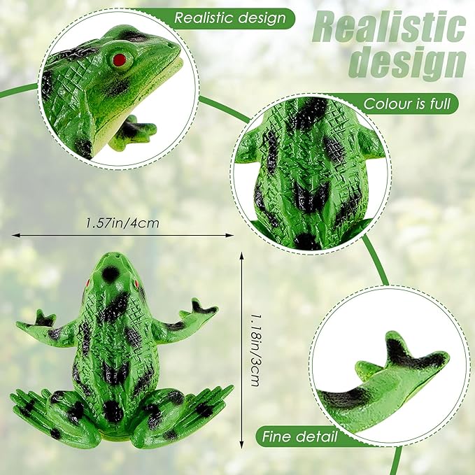 12 Pieces Plastic Frogs Toy Mini Vinyl Realistic Frog Decorations Fun Rain Forest Character Figures Lifelike Toy for Rana Crafting Party Supplies Home Decor Game-PawvioPets
